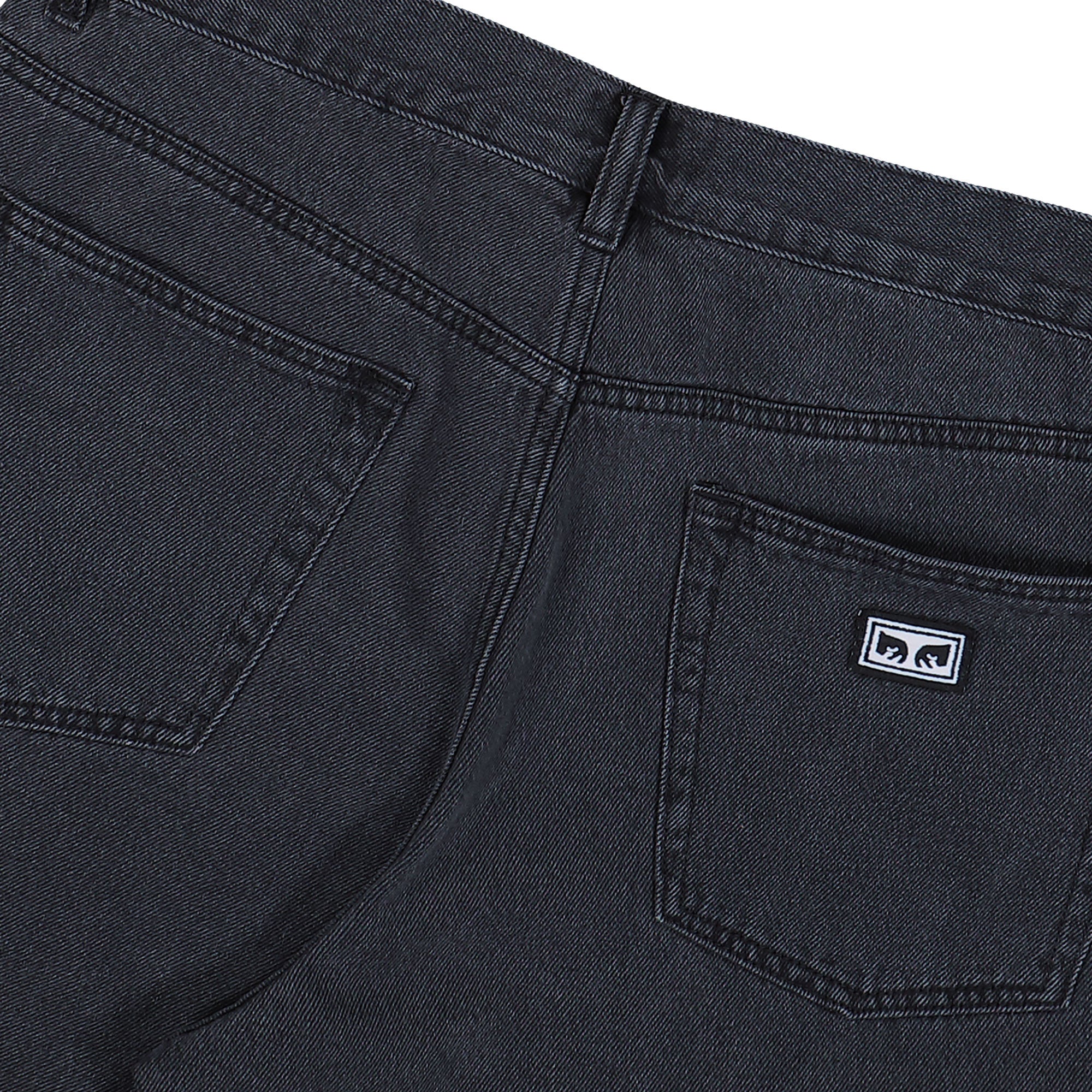 Obey Emerson Denim Short Washed Black Shorts 172100110-WBL Detail View 2 | Overkill
