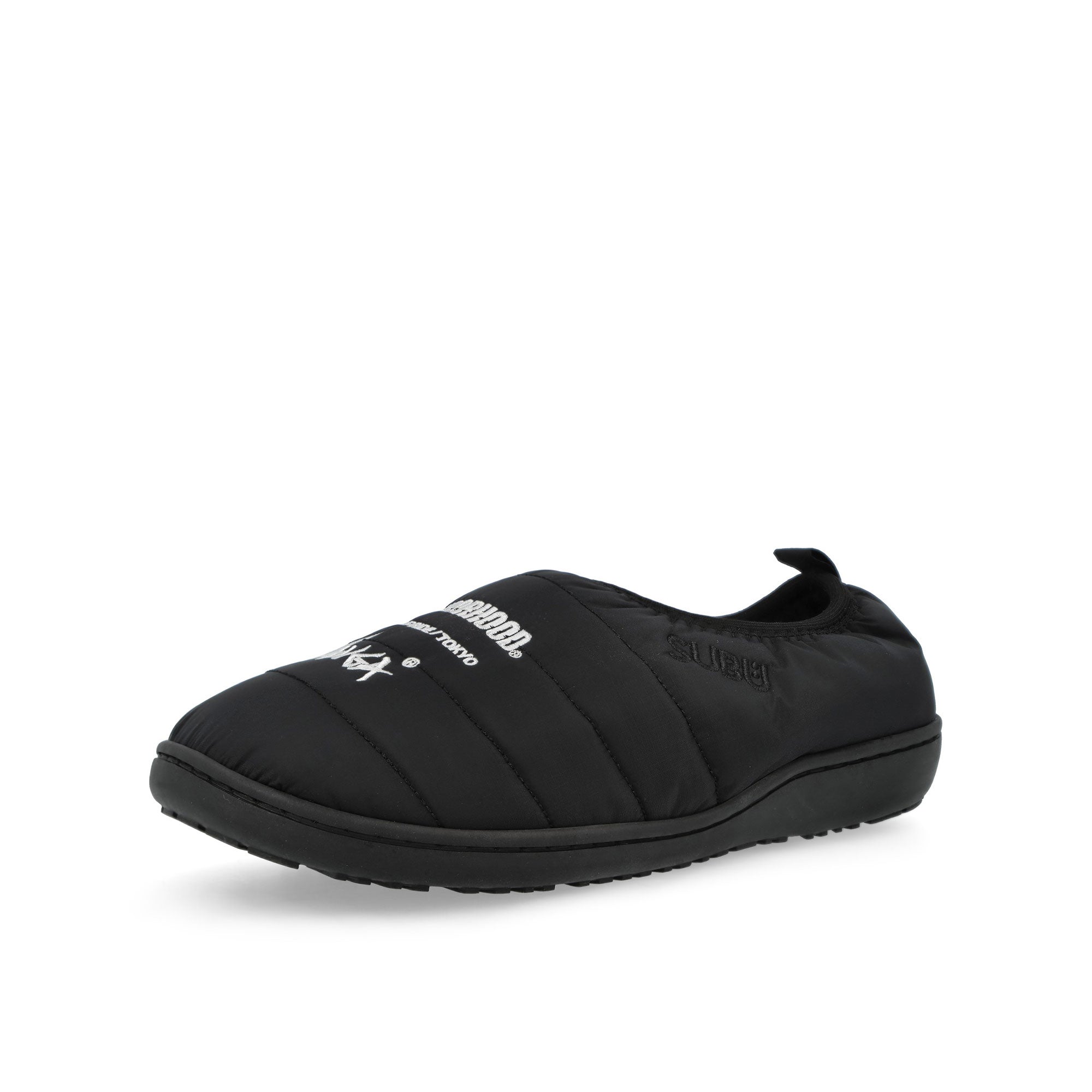 Nanga x Subu x Neighborhood Vamp Black Slides, Sandals & Slippers 252NN33N-FW01 Close-up | Overkill