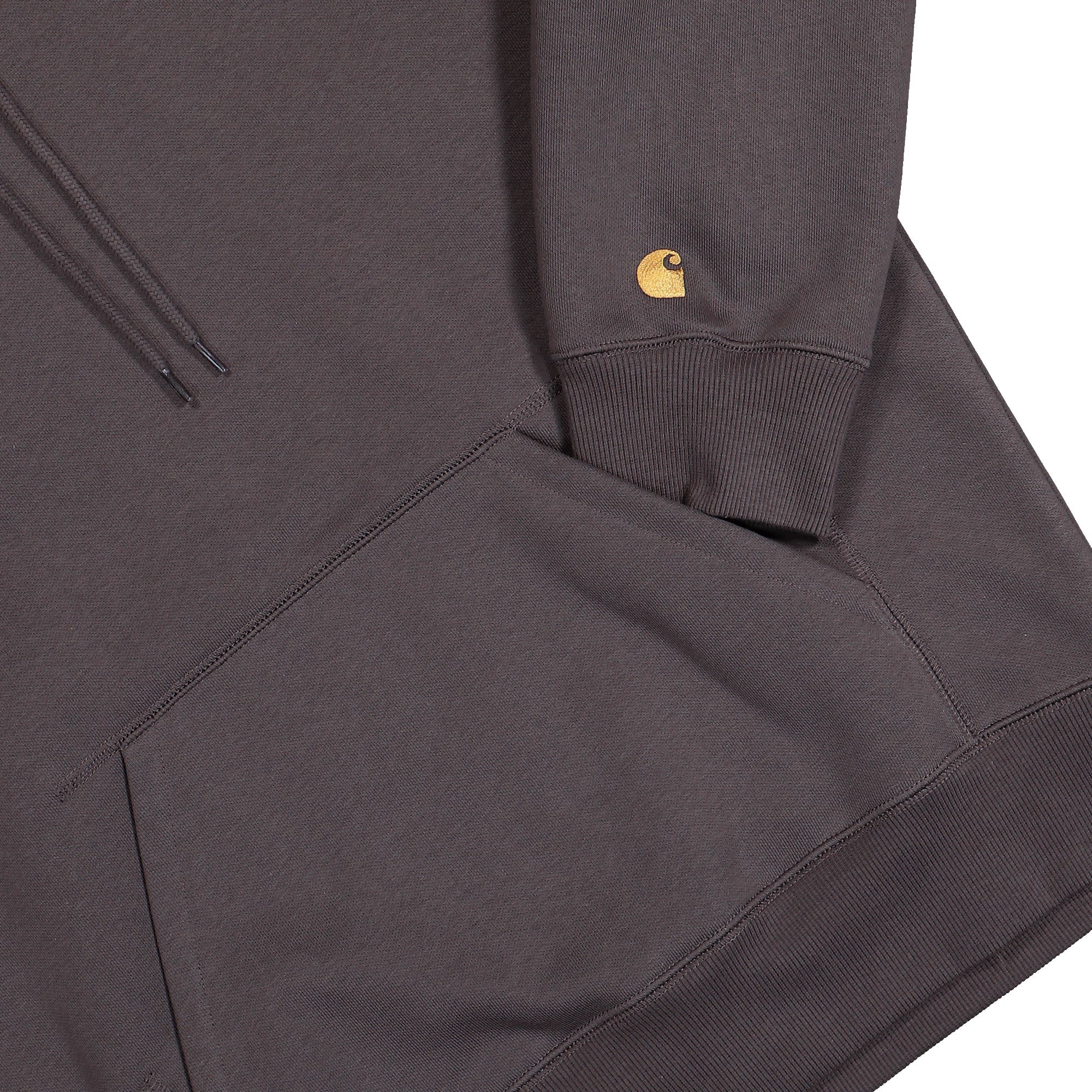 Carhartt WIP Hooded Chase Sweat Shale / Gold Hoodies I033661.3LN.XX.03 Detail View 1 | Overkill