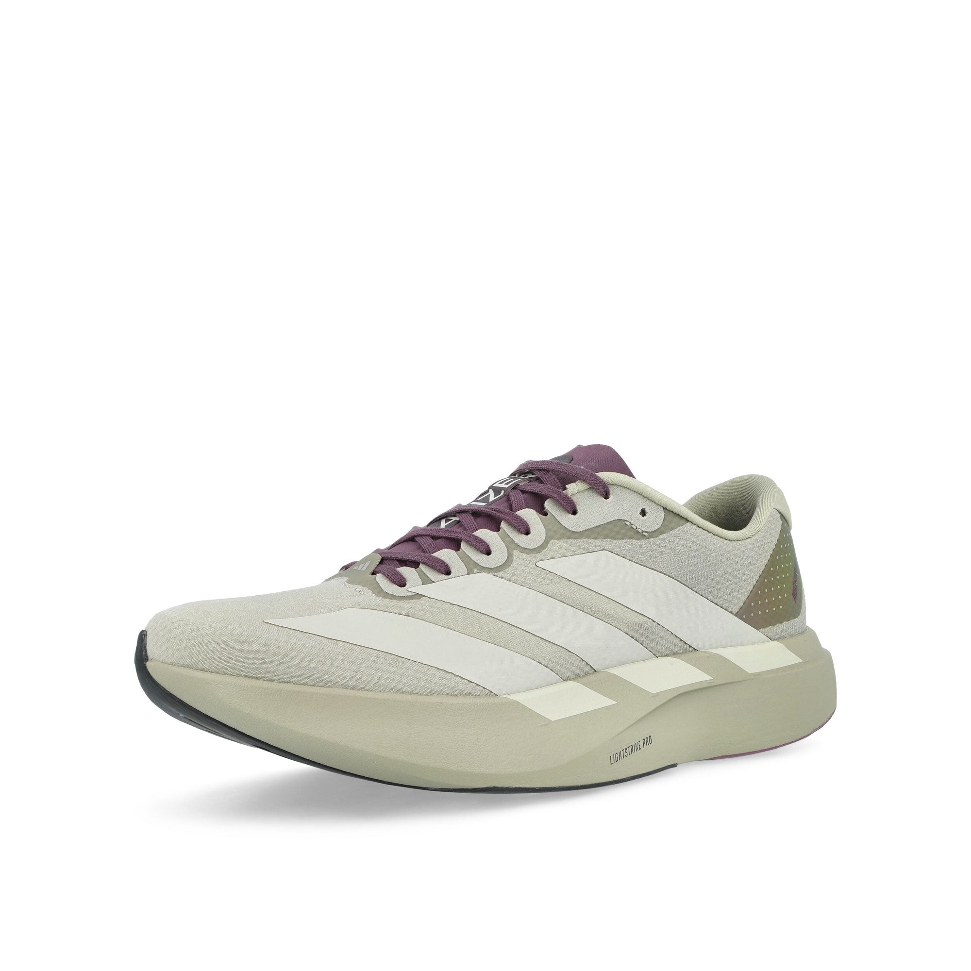 Hermanos Koumori x adidas Adizero EVO SL Woven Putty Grey / Alumina / Shadow Fig Low Top Sneakers JS2441 Close-up | Overkill