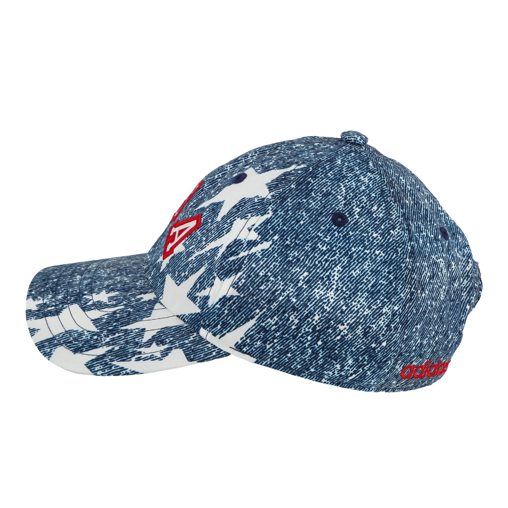 adidas Denim Graphic Cap White / Dark Blue / Power Red Caps KF3761 Close-up | Overkill