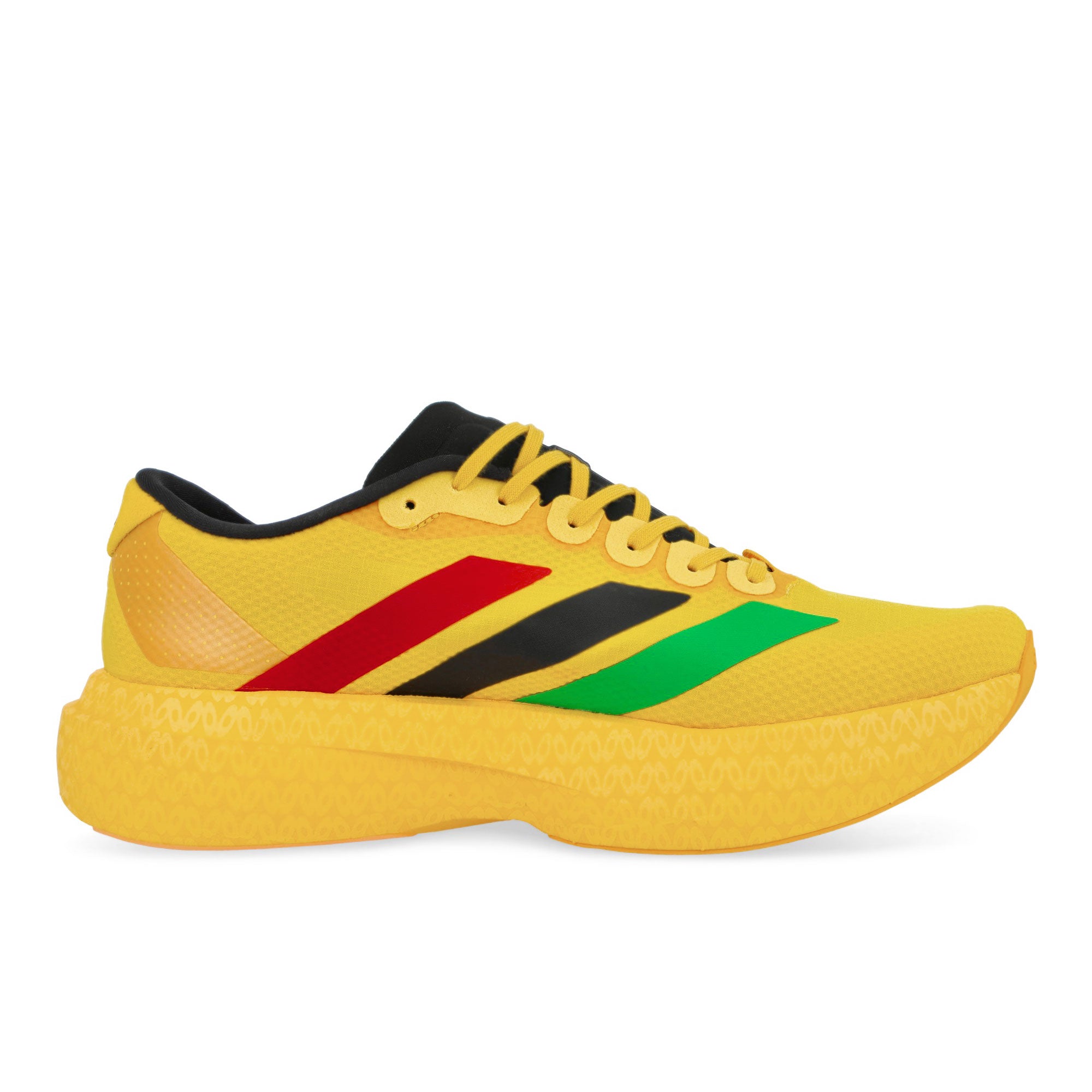 adidas Adizero EVO SL Woven M Bold Gold / Vivid Green / Pure Ruby Low Top Sneakers KJ3625 Silhouette | Overkill
