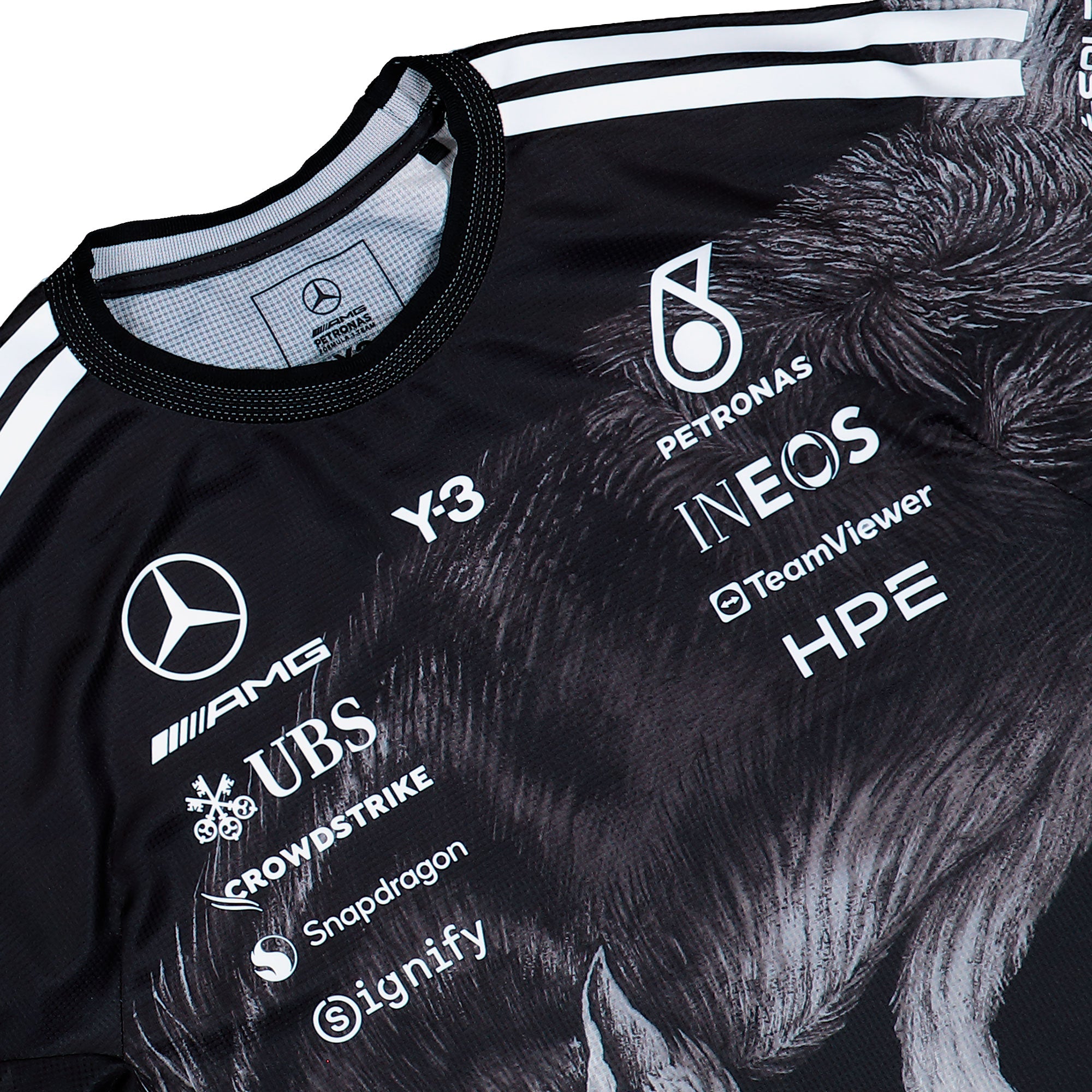 Mercedes-AMG Petronas F1 x Y-3 F1 Driver SS Jersey Black T-Shirts KQ9844 Detailfoto | Overkill