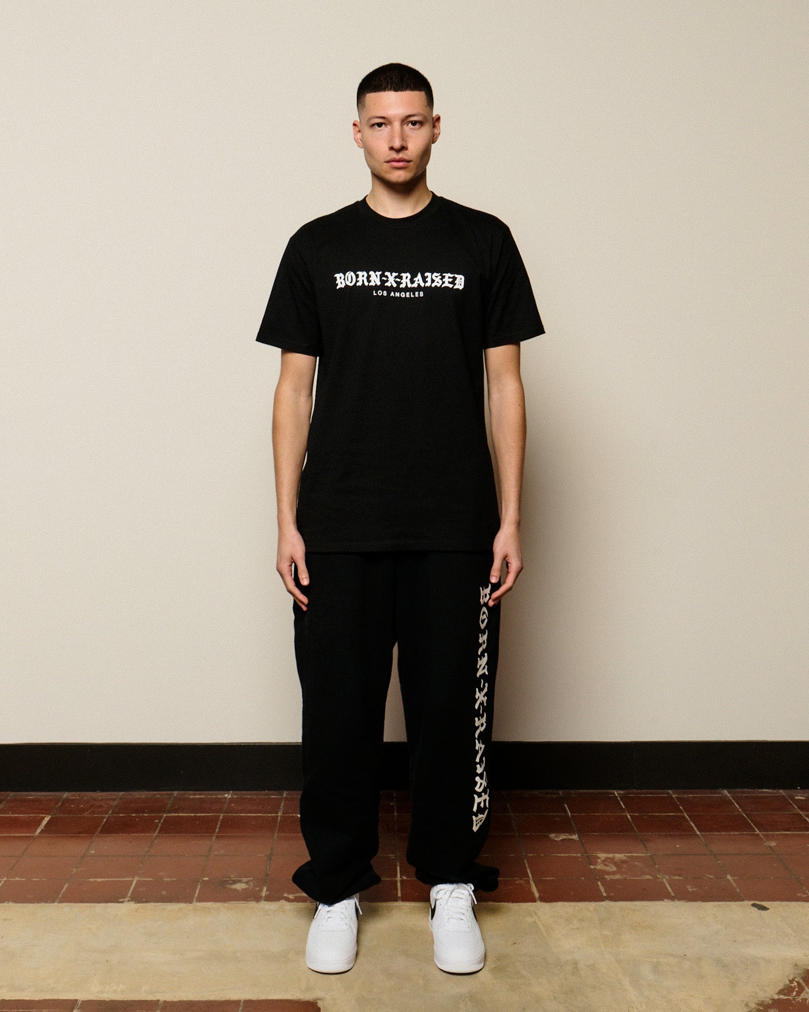 Born x Raised BXR Standard Sweatpants Black Sweat & Track Pants B2004BXRST-BLK On Model Front View | Overkill
