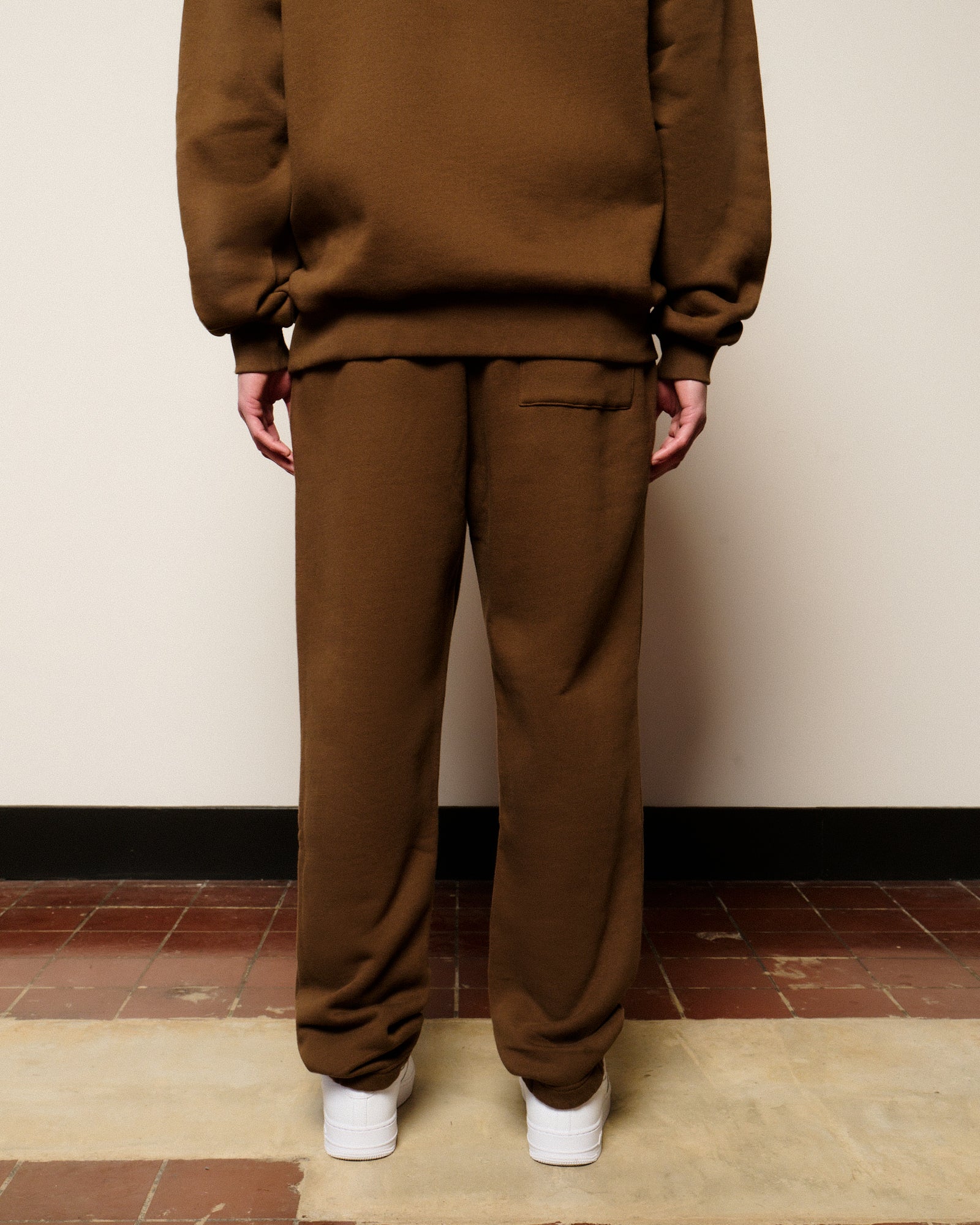 Born x Raised Embroidered Sweatpants Walnut W / Cream Sweat & Track Pants B2004EMBR2-WLCR Style Inspiration | Overkill
