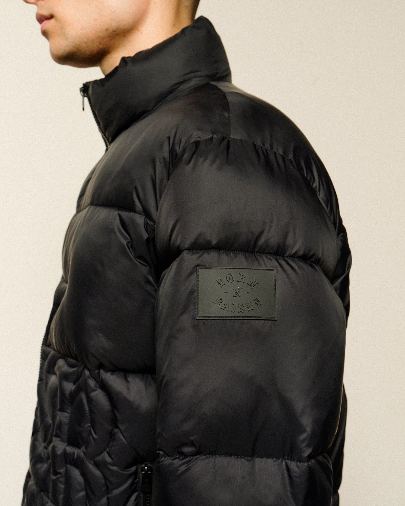 Born x Raised BXR Puffer Jacket Black Puffer Jackets B3030BXRPU-BLK On Model Back View | Overkill
