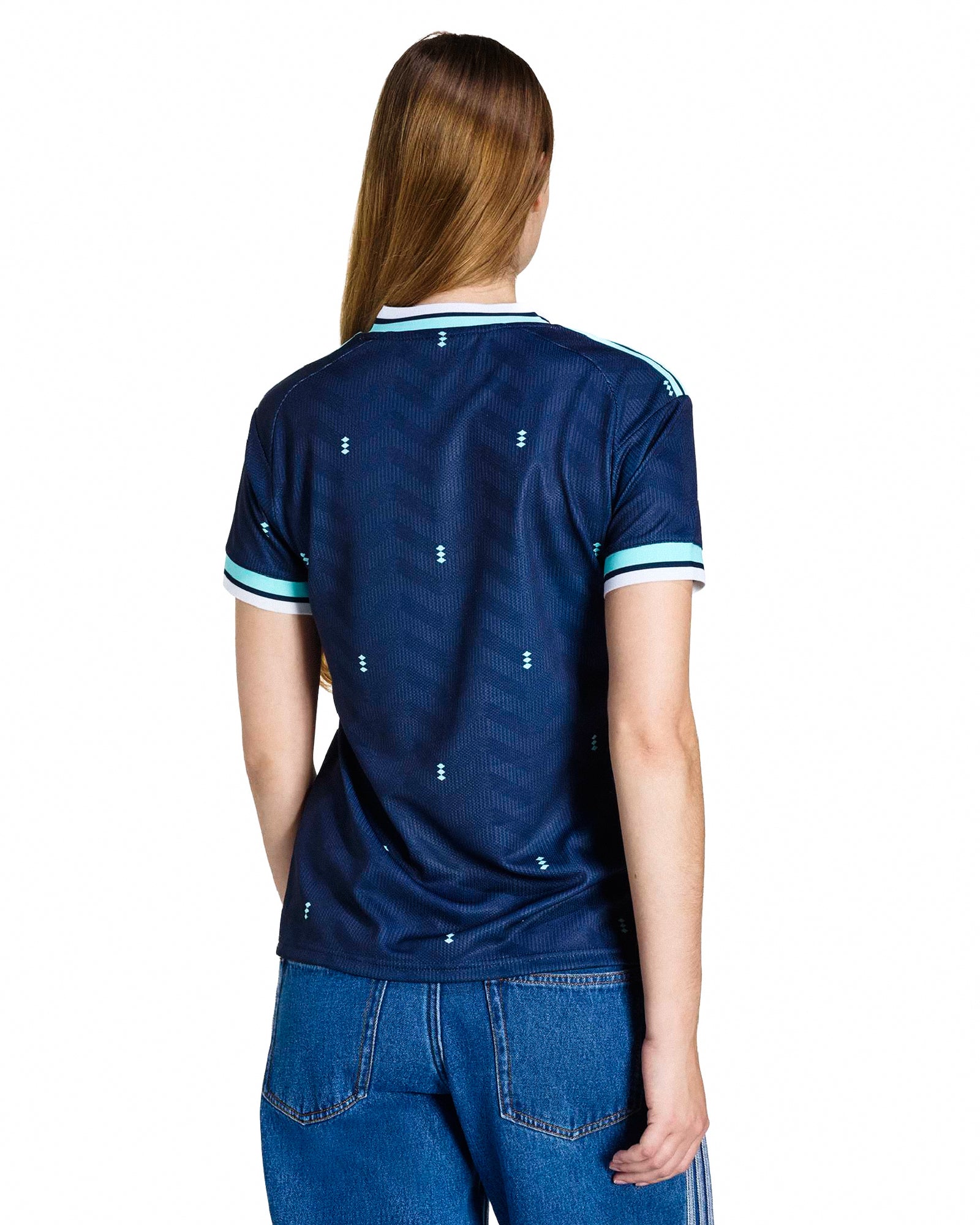 adidas DFB Germany Away Jersey W Collegiate Navy T-Shirts JZ4568 On Model Back View | Overkill
