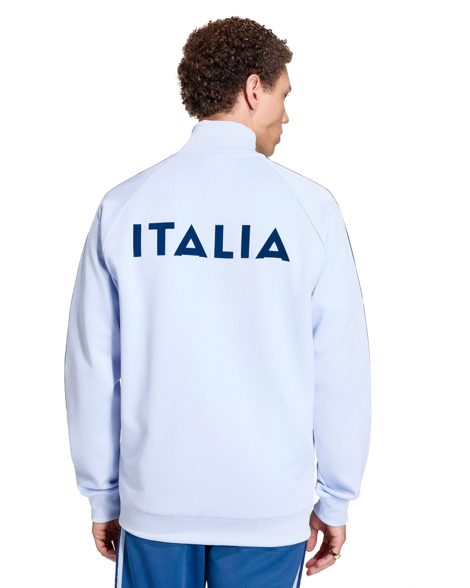 adidas FIGC Italy OG Track Top Aero Blue Track Jackets JY9630 On Model Back View | Overkill
