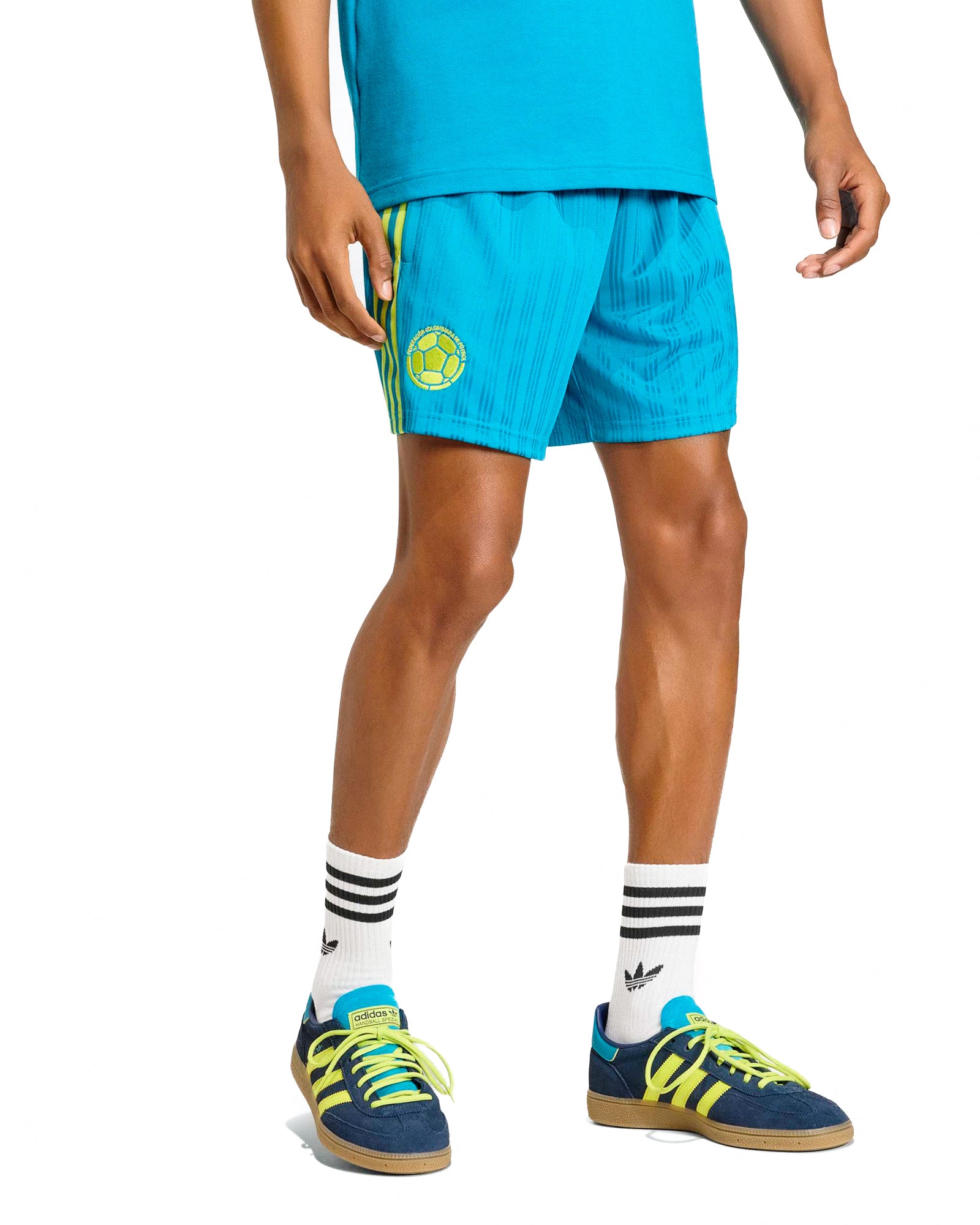 adidas FCF Colombia OG Shorts Mystery Petrol Shorts JZ9091 Style Inspiration | Overkill

