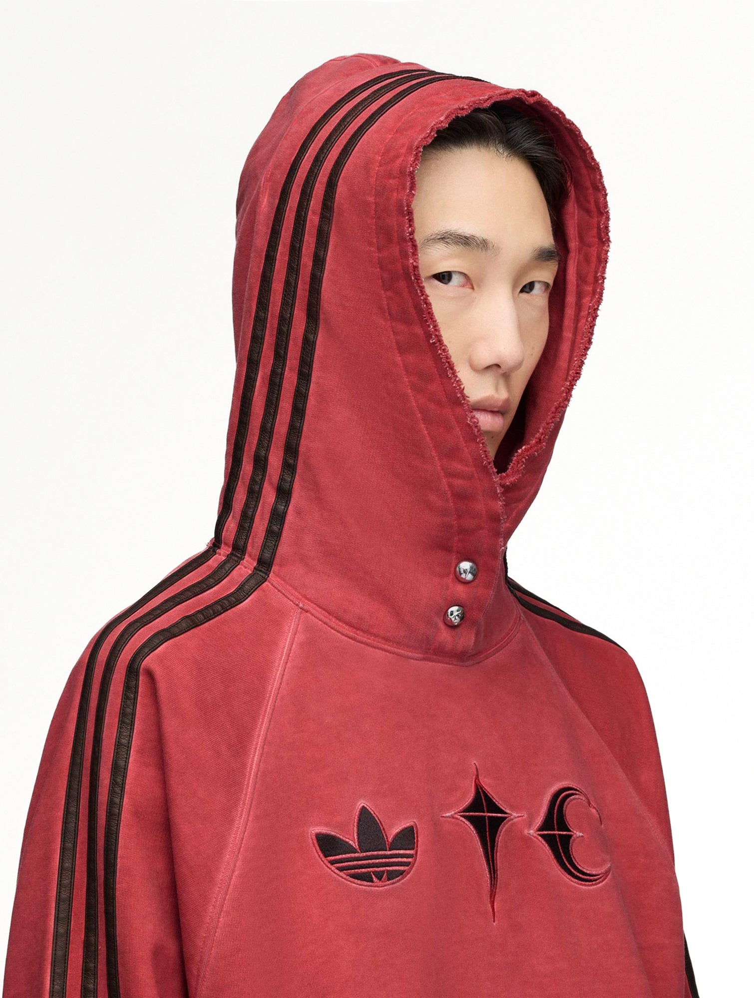Thug Club x adidas TC Sweat Hoodie Power Red Hoodies KF6586 Model Detail 1 | Overkill
